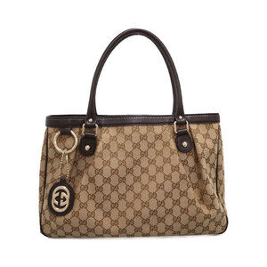Gucci Sukey Tote Shoulder Bag GG monogram canvas leather Beige Brown